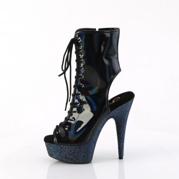 Pleaser BEJEWELED-1016-6 Blk Holo Pat/Midnight Blk RS