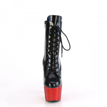 Pleaser BEJEWELED-1020-7 Blk Holo Pat/Red RS