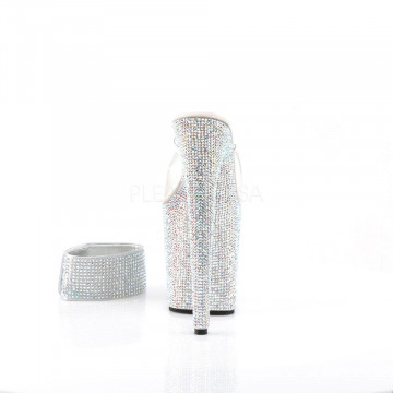 Sandalo Pleaser BEJEWELED-812RS Clr/Slv Multi RS
