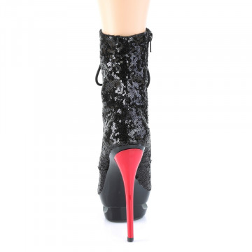 Pleaser BLONDIE-R-1020 Blk Sequins/Blk-Red