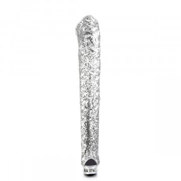 Pleaser BLONDIE-R-3011 Slv Sequins/Slv Chrome