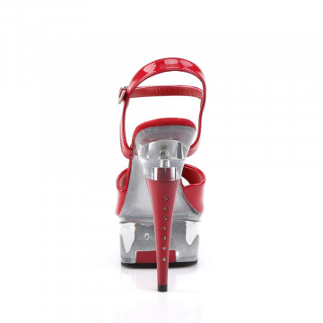 6" Heel, 1 3/4" Glitter-filled PF Ankle Strap Sandal