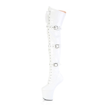 Pleaser CRAZE-3028 Wht Str. Pat/Wht