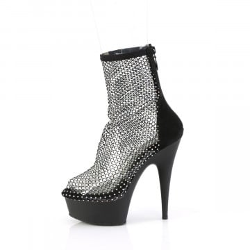 Pleaser DELIGHT-1009 Blk Faux Suede-RS Mesh/Blk Matte