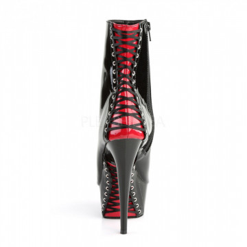 Pleaser DELIGHT-1025 Blk-Red Pat/Blk
