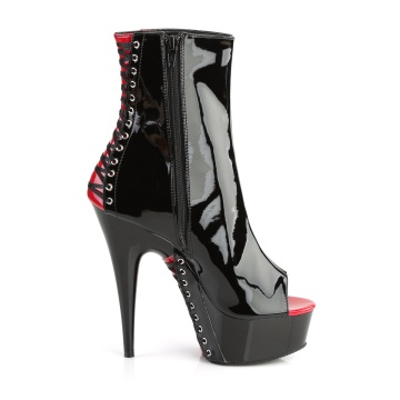 Pleaser DELIGHT-1025 Blk-Red Pat/Blk