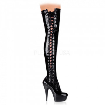 Pleaser DELIGHT-3050 Blk Str Pat/Blk