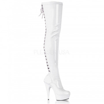 Pleaser DELIGHT-3063 Wht Str Pat/Wht