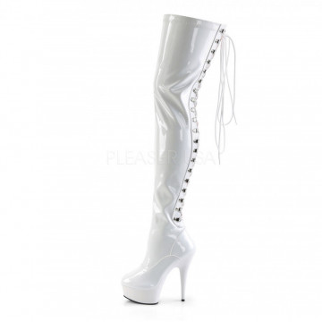 Pleaser DELIGHT-3063 Wht Str Pat/Wht