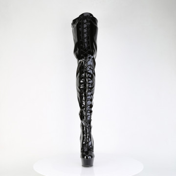 Pleaser DELIGHT-4023 Blk Str Pat/Blk
