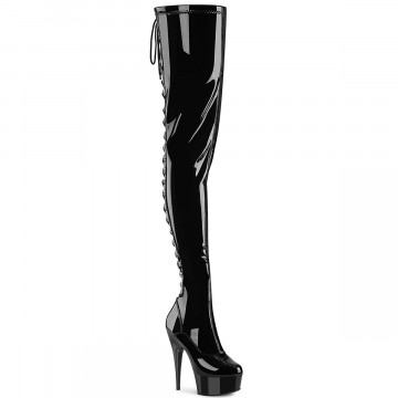 Pleaser DELIGHT-4063 Blk Str Pat/Blk