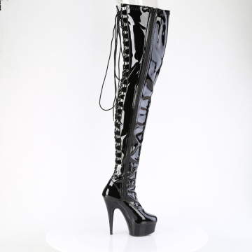 Pleaser DELIGHT-4063 Blk Str Pat/Blk