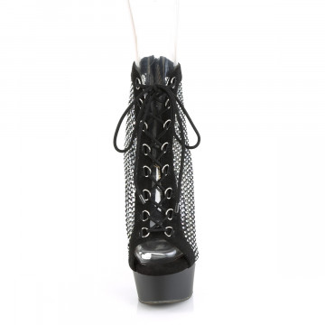Pleaser DELIGHT-600-33RM Blk Faux Suede-RS Mesh/Blk Matte