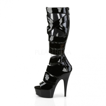 Pleaser DELIGHT-600-49 Blk Str Pat/Blk