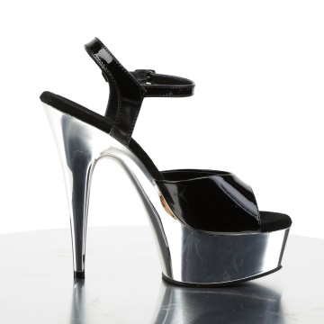 Pleaser DELIGHT-609 Blk/Slv Chrome