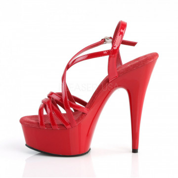Pleaser DELIGHT-613 Red Pat/Red