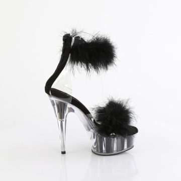 Pleaser DELIGHT-624F Clr-Blk Fur/M