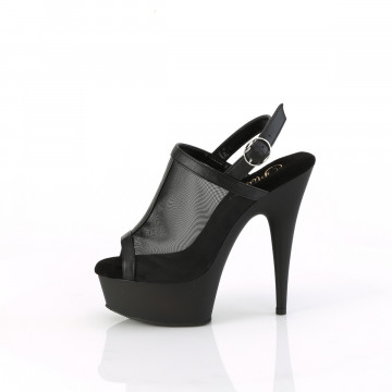 Pleaser DELIGHT-636 Blk Faux Le-Mesh/Blk Matte