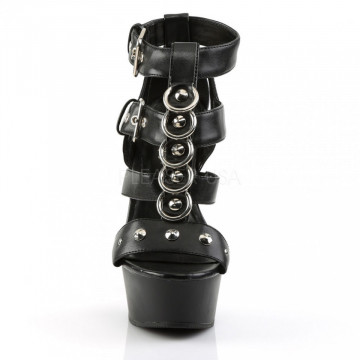 Pleaser DELIGHT-658 Blk Faux Leather/Blk