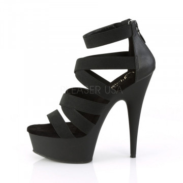 Pleaser DELIGHT-659 Blk Elastic Band-Faux Leather/Blk Matte