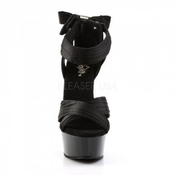 Pleaser DELIGHT-668 Blk Satin/Blk
