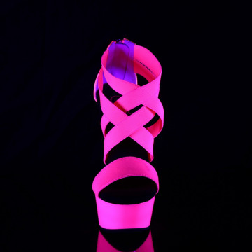 Pleaser DELIGHT-669UV Neon H. Pink Elastic Band-Pat/Neon H. P.