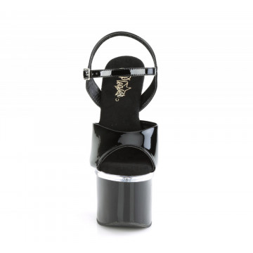 Pleaser ESTEEM-709 Blk Pat/Clr-Blk