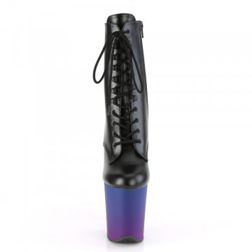 Pleaser FLAMINGO-1020BP Blk Faux Leather/Blue-Purple Ombre