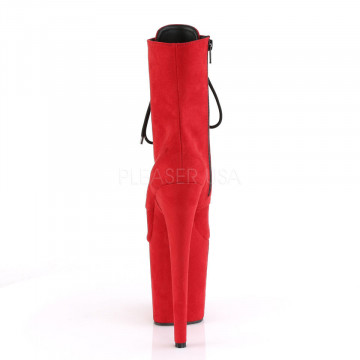 Pleaser FLAMINGO-1020FS Red Faux Suede/Red Faux Suede