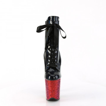 Pleaser FLAMINGO-1020HG Blk Holo Pat/Rainbow Glitter