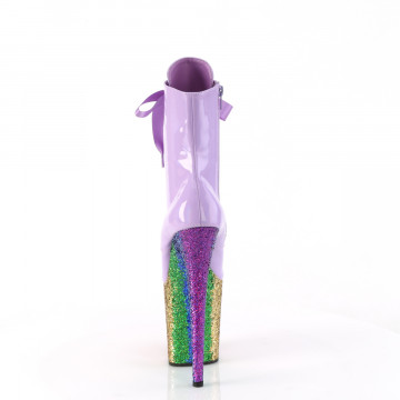 Pleaser FLAMINGO-1020HG Lavender Holo Pat/Rainbow Glitter
