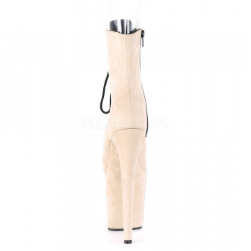 Pleaser FLAMINGO-1021FS Beige Faux Suede/Beige Faux Suede