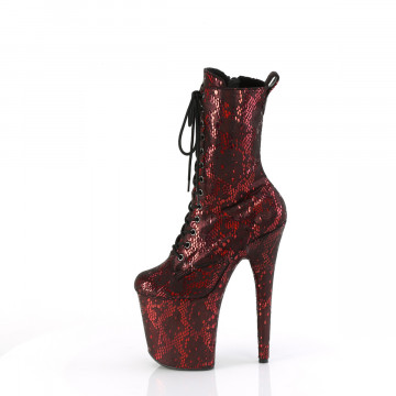Pleaser FLAMINGO-1040SPF Red Metallic Snake Print Fabric/M