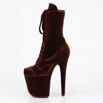 Pleaser FLAMINGO-1045VEL Brown Velvet/M