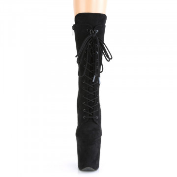 Pleaser FLAMINGO-1050FS Blk Faux Suede/Blk Faux Suede