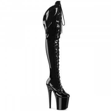 Pleaser FLAMINGO-3014 Blk Str. Pat/Blk