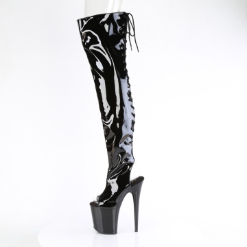 Pleaser FLAMINGO-3017 Blk Str Pat/Blk