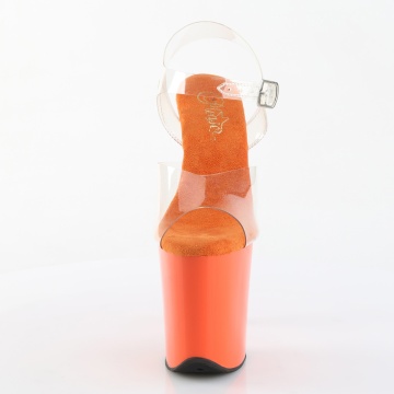 Sandali tacco 20 cm Pleaser FLAMINGO-808 Clr/Orange