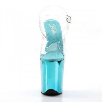 Pleaser FLAMINGO-808 Clr/Turquoise Chrome