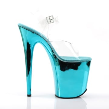 Pleaser FLAMINGO-808 Clr/Turquoise Chrome