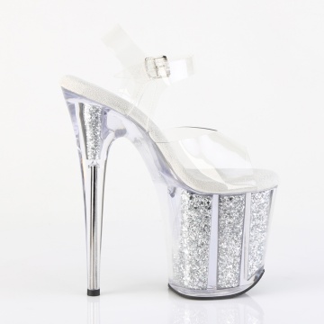 Pleaser FLAMINGO-808G Clr/Slv Multi Gltr