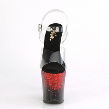 Pleaser FLAMINGO-808SS Clr/Blk-Red Multi Glitter