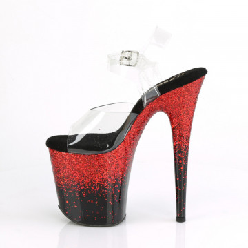 Pleaser FLAMINGO-808SS Clr/Blk-Red Multi Glitter