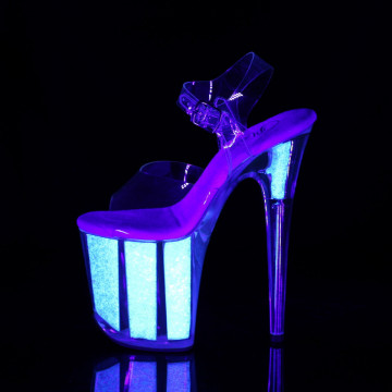 Pleaser FLAMINGO-808UVG Clr/Neon Opal Glitter