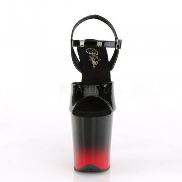 Pleaser FLAMINGO-809BR-H Blk Pat/Blk-Red