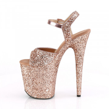 Pleaser FLAMINGO-810LG Rose Gold Glitter/Rose Gold Glitter