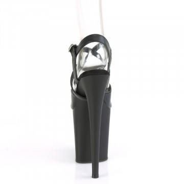 Pleaser FLAMINGO-824 Blk Faux Leather/Blk Matte