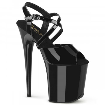 Pleaser FLAMINGO-824 Blk Pat/Blk