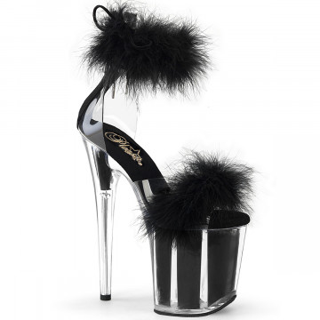 Pleaser FLAMINGO-824F Clr-Blk Fur/M