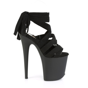 Pleaser FLAMINGO-876 Blk Faux Suede/Blk Matte